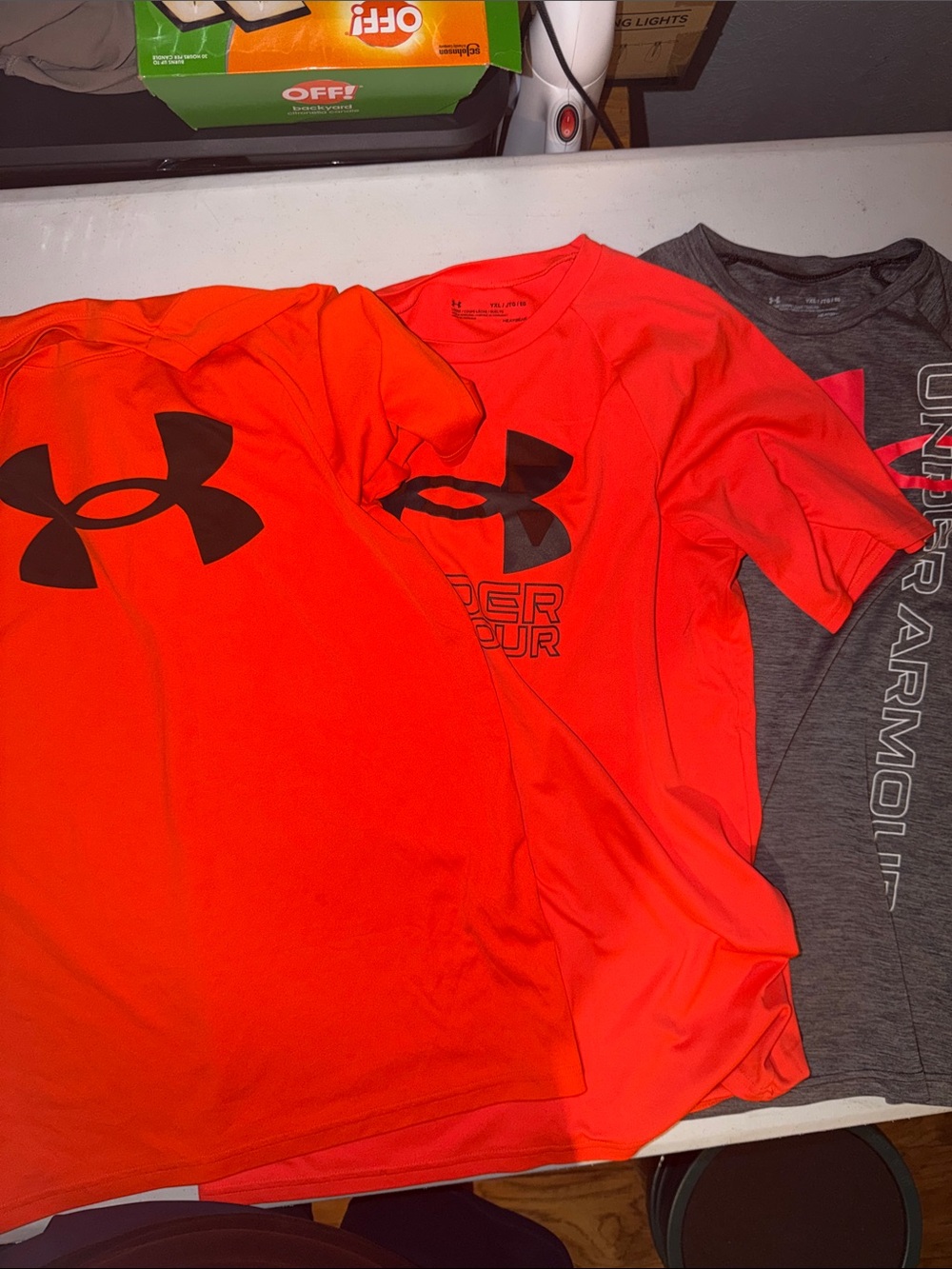 Under Armour Neon Orange Boys' Short Sleeve Athletic Tee
